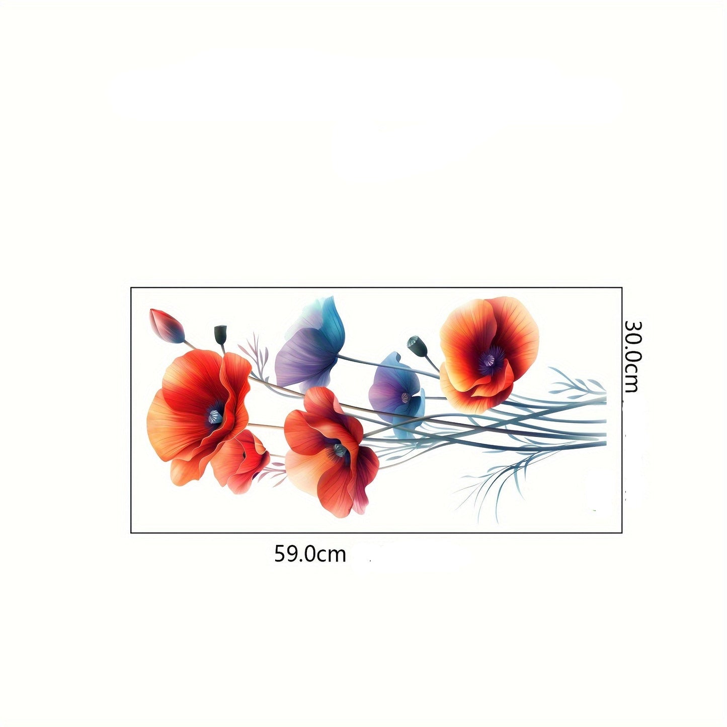 Väggdekor med vackra Vallmoblommor