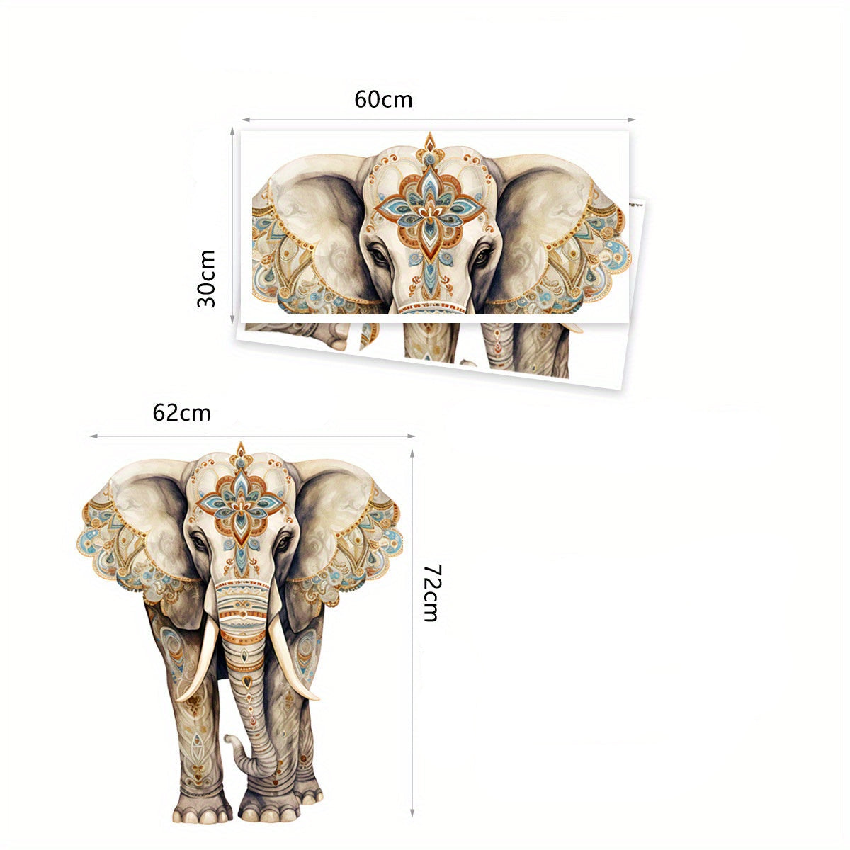 Väggdekor - Elefant med orientaliskt mönster