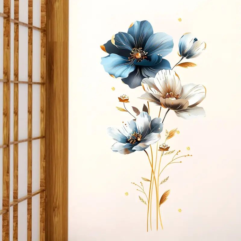 Konstnärliga vackra blommor väggdekor - Artistisk design - Blomstermotiv - Väggdekorshopen