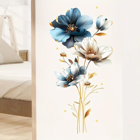 Konstnärliga vackra blommor väggdekor - Artistisk design - Blomstermotiv - Väggdekorshopen