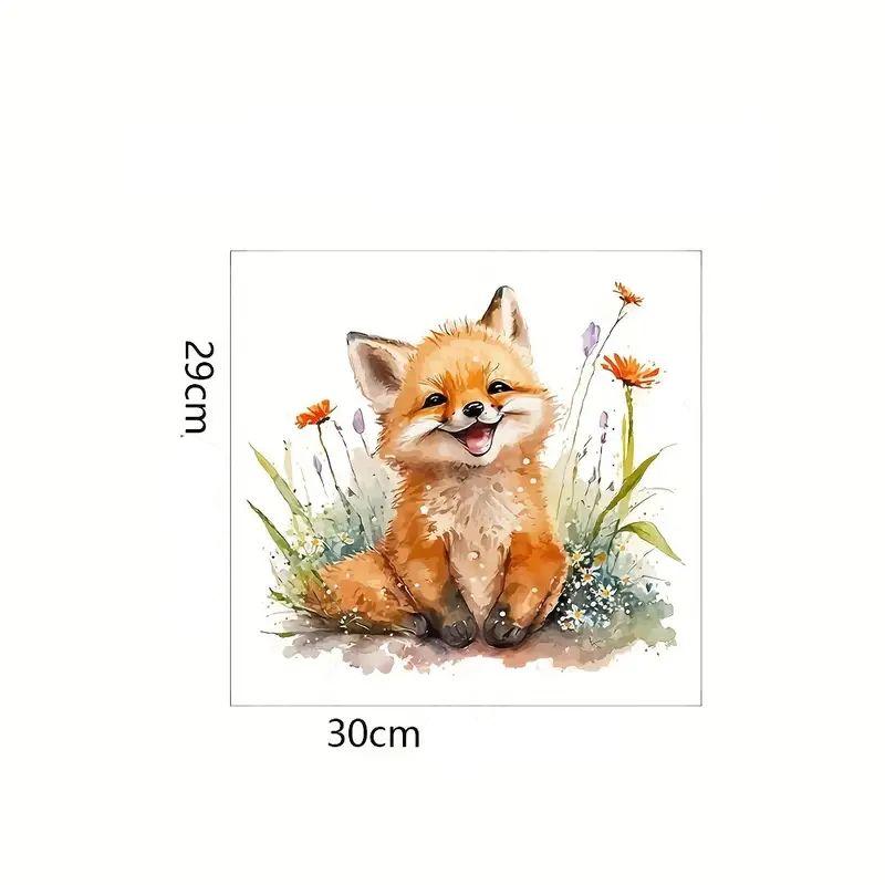 Söt tecknad rävunge väggdekor - Barnrumsdesign - Lekfull djurmotiv - Väggdekorshopen