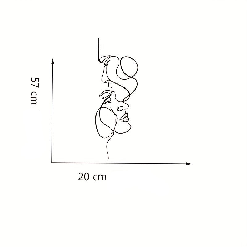 Abstrakta ansikten väggdekor - Modern konstdesign - Minimalistisk stil - Väggdekorshopen
