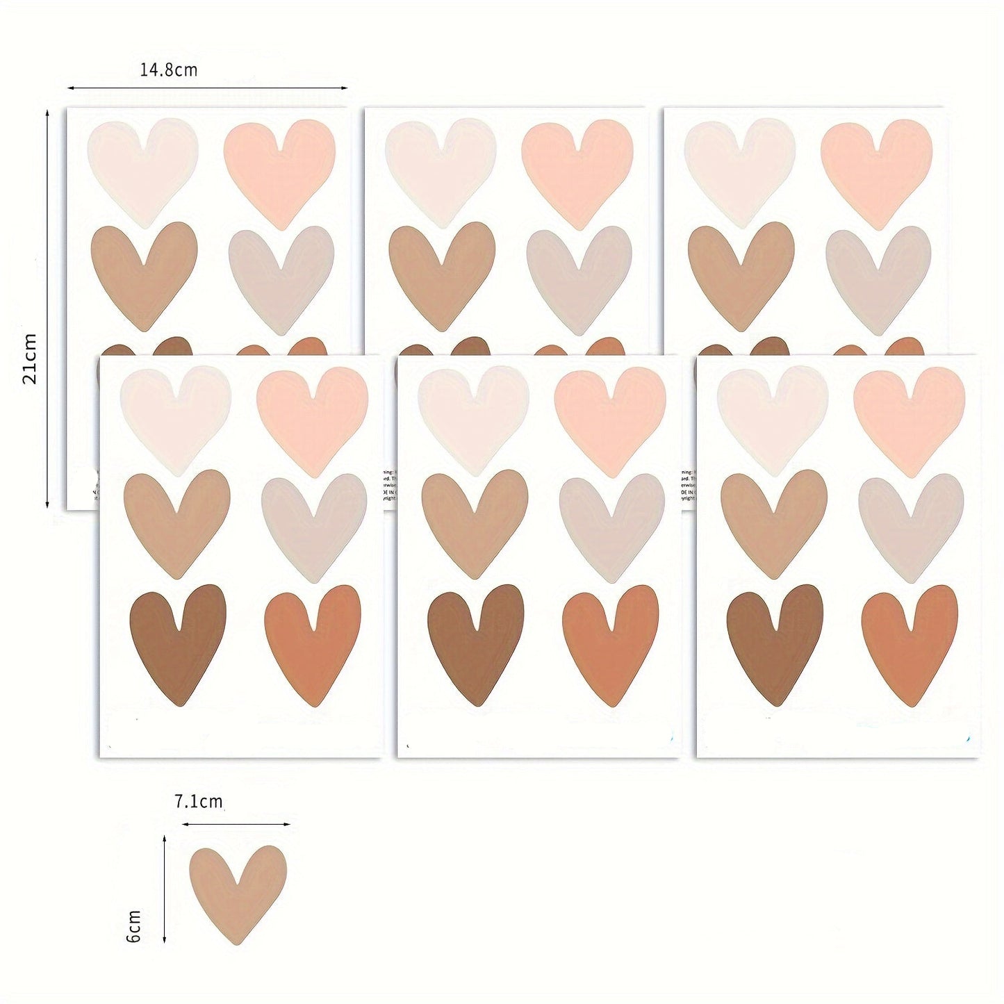 Väggdekorer - Söta hjärtan i jordnära färger