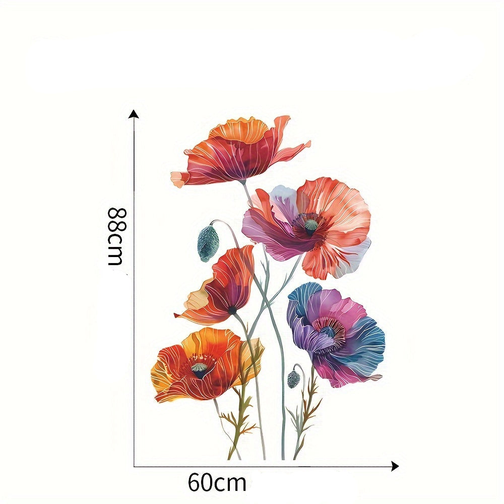 Väggdekor med färgglada vallmoblommor