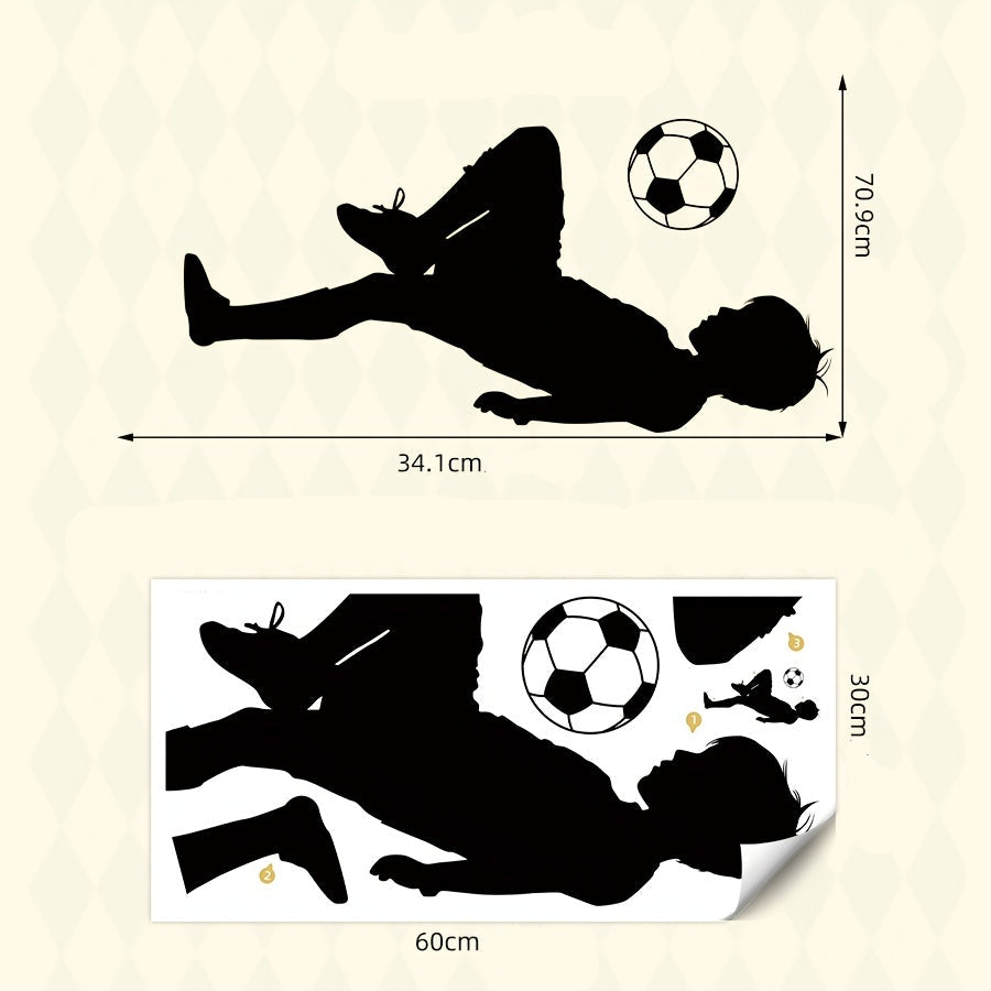 Väggdekor med siluett av fotbollsspelare
