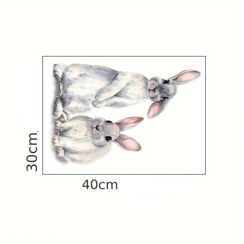 Två söta kaniner väggdekor - Gullig design - Barnrumsdekor - Väggdekorshopen