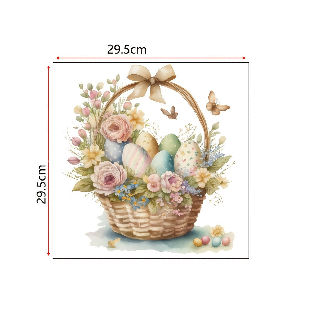 Väggdekor med söt påskkorg