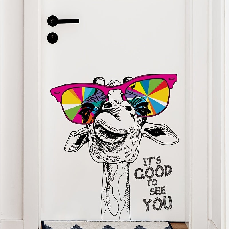 Väggdekor - Cool & färgglad giraff