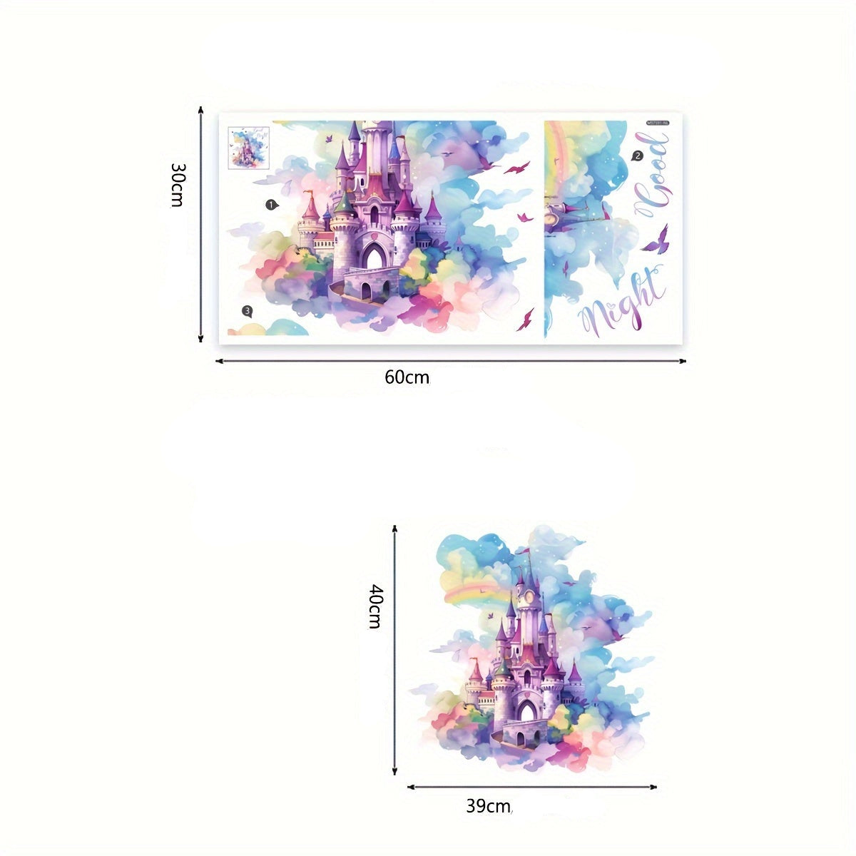 Väggdekor med drömlikt sagoslott