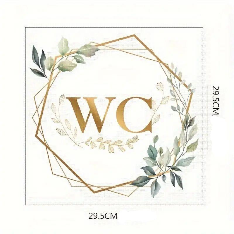 Elegant WC dörrdekal väggdekor - Toalettskylt - 15x10cm - Modern design - Väggdekorshopen