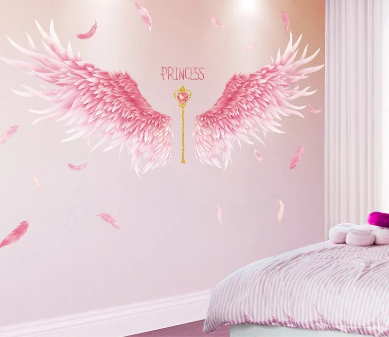 Änglavingar Princess väggdekor - Prinsessdesign - Barnrumsdekor - Väggdekorshopen