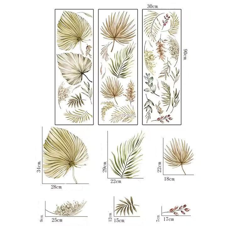 Vackra blad väggdekor - Bohemisk design - Naturinspirerad dekoration - Väggdekorshopen