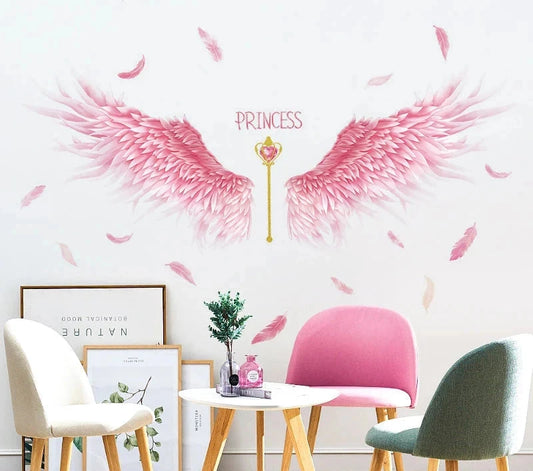 Änglavingar Princess väggdekor - Prinsessdesign - Barnrumsdekor - Väggdekorshopen