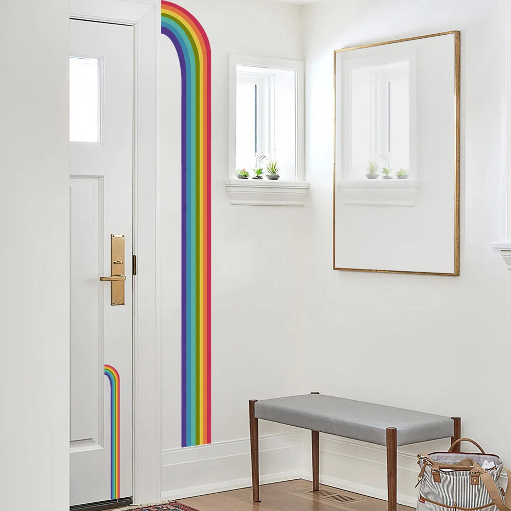 Regnbåge dörrkarm väggdekor - Färgglad design - Barnrumsdekor - Väggdekorshopen
