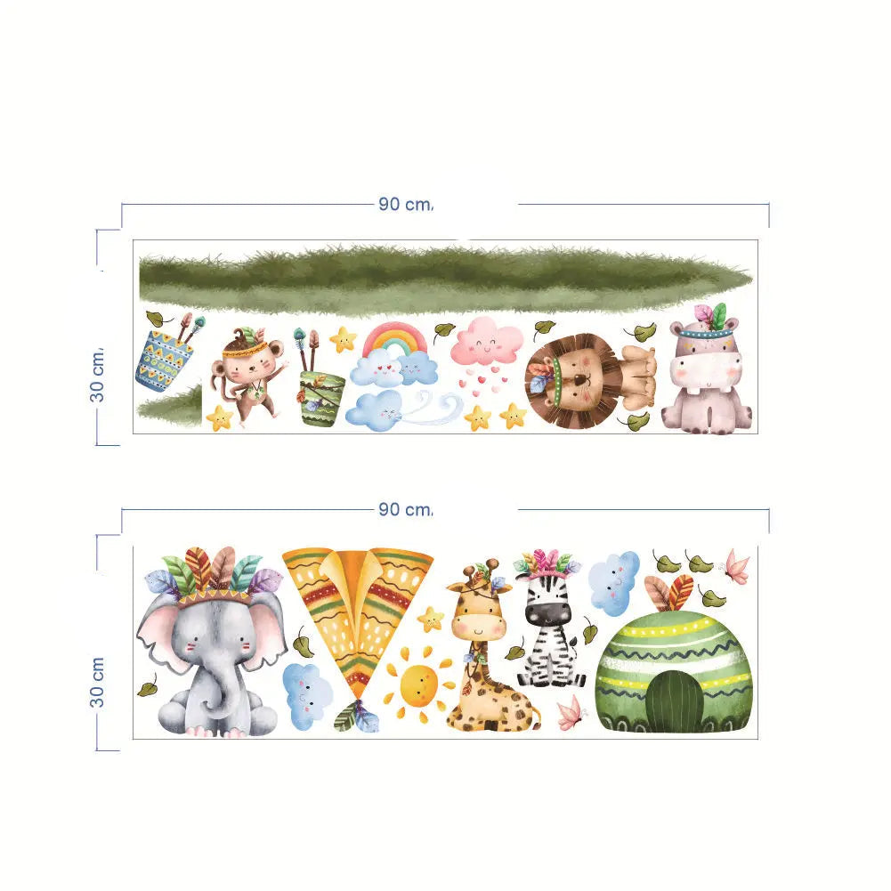 Väggdekor med festliga skogsdjur