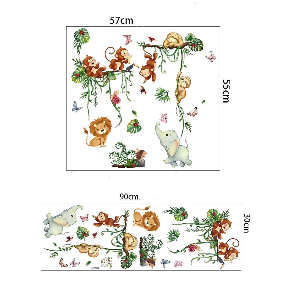 Väggdekor med busiga djungeldjur