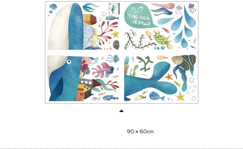 Väggdekor Tecknad val