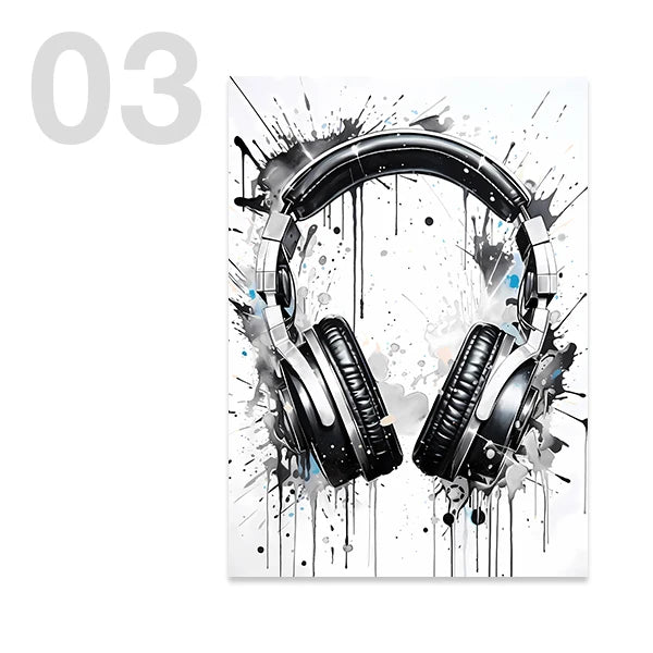 Gaming poster med kontroller - Svartvit design - Spelmotiv med citat - Väggdekorshopen