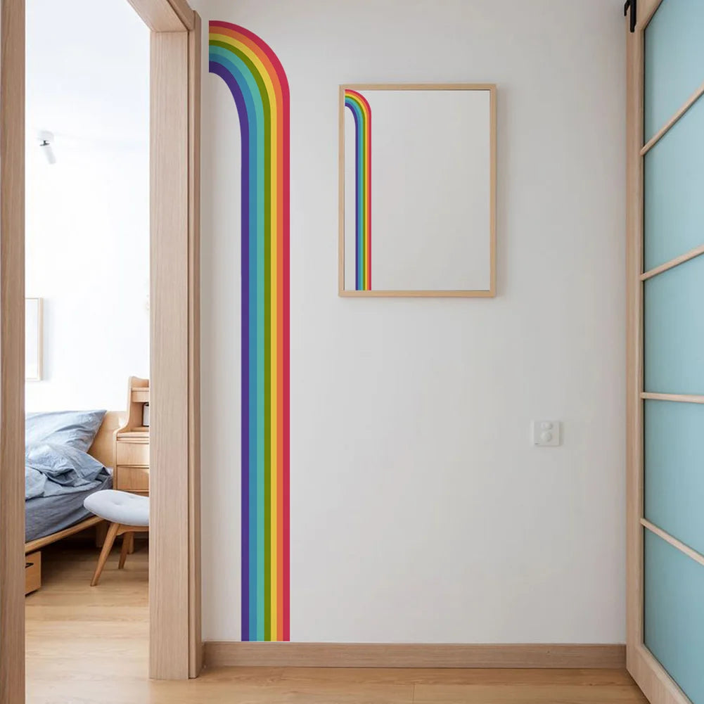Regnbåge dörrkarm väggdekor - Färgglad design - Barnrumsdekor - Väggdekorshopen