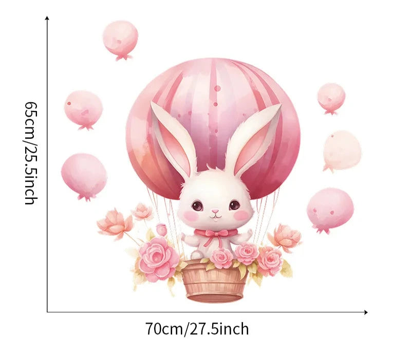 Väggdekor Kanin i luftballong