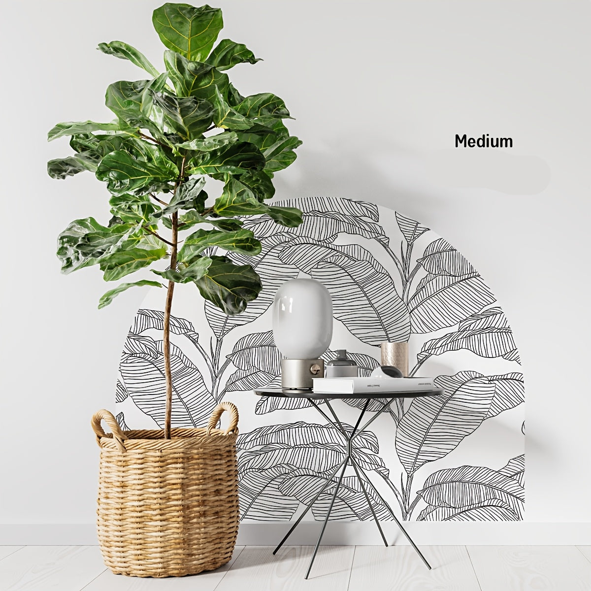 Väggdekor - bågformad med tropiska blad