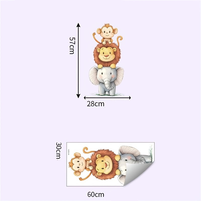 Väggdekor - Lekfulla djur staplade på hög