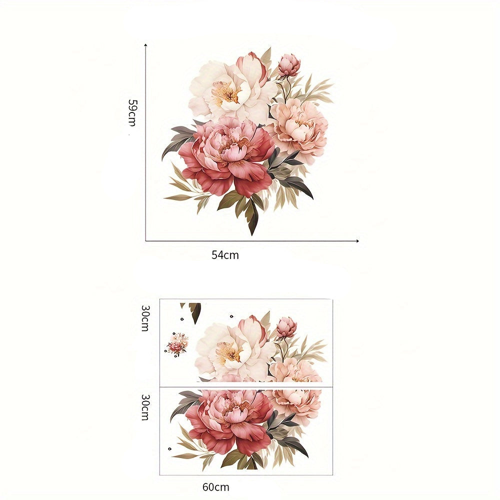 Blommor i vintagestil väggdekor - Retro design - Nostalgisk blomsterdekoration - Väggdekorshopen