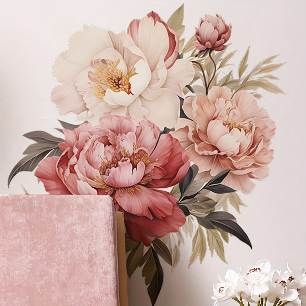 Blommor i vintagestil väggdekor - Retro design - Nostalgisk blomsterdekoration - Väggdekorshopen