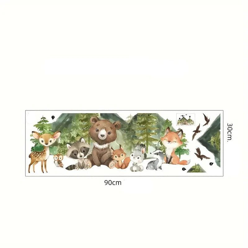 Väggdekal Söta djur i bergen - Väggdekorshopen