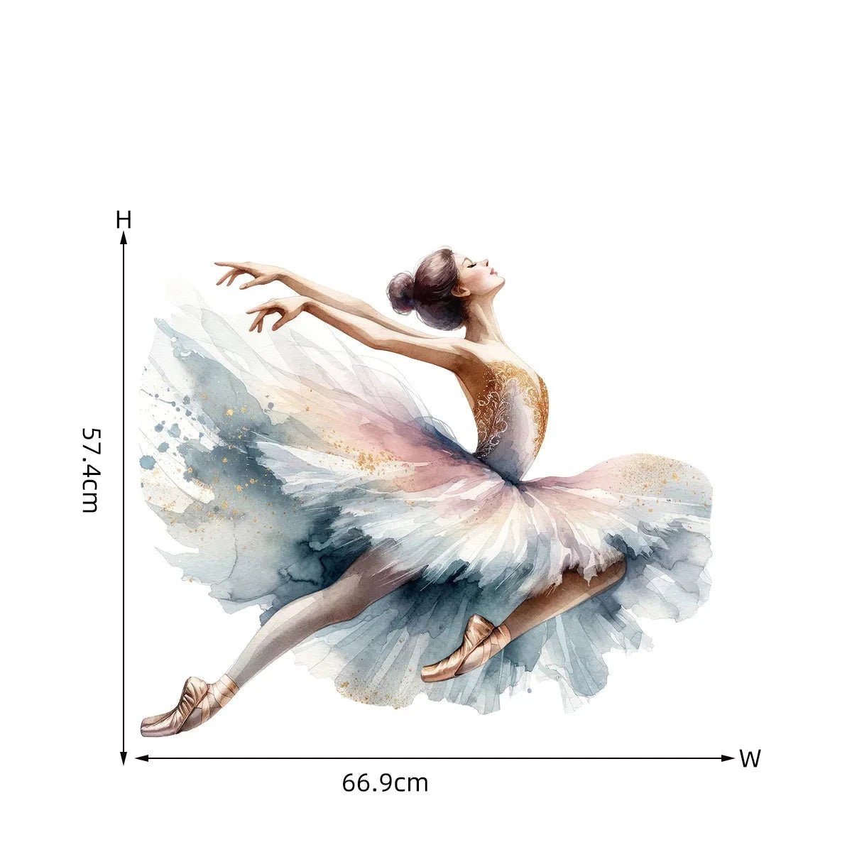 Balettflicka väggdekor - Elegant dansdesign - Graciös dekoration - Väggdekorshopen