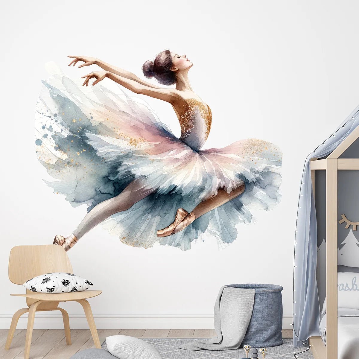Balettflicka väggdekor - Elegant dansdesign - Graciös dekoration - Väggdekorshopen