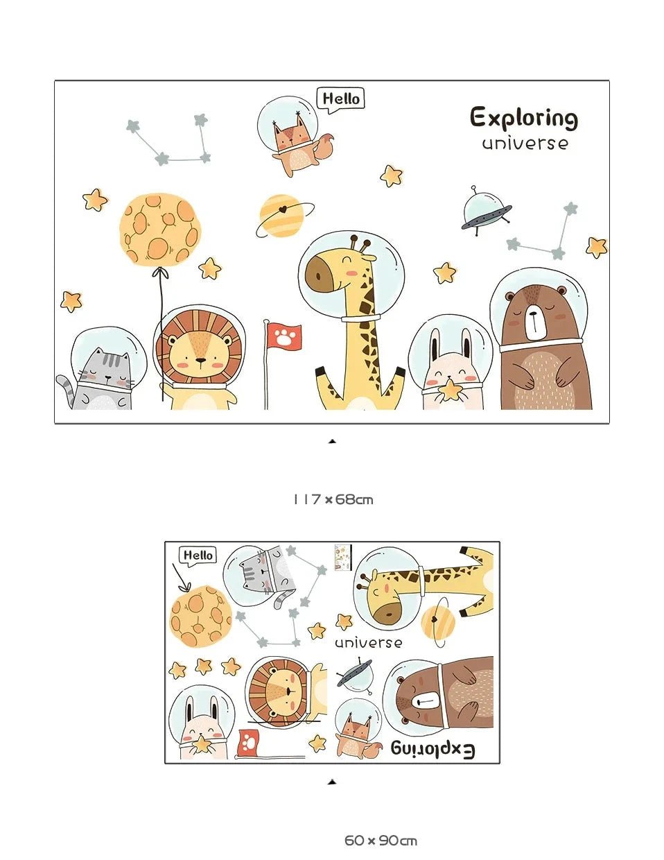 Väggdekor Djurastronauter - Väggdekorshopen