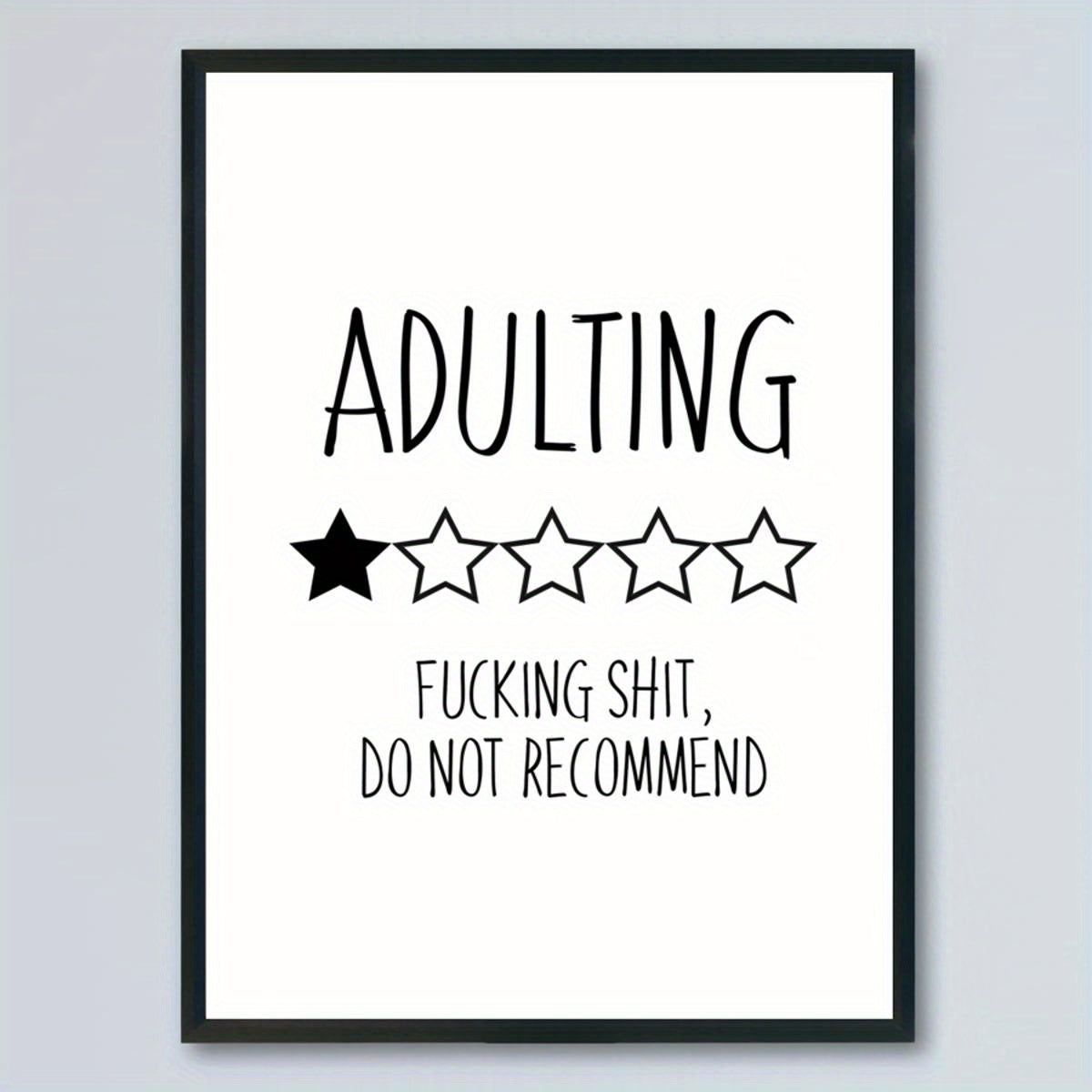 Poster - humoristisk med text "Adulting"