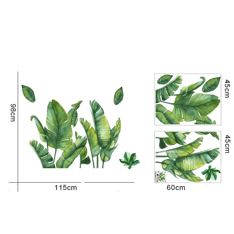Stora bananblad väggdekor - Tropisk design - Exotiskt bladmotiv - Väggdekorshopen	