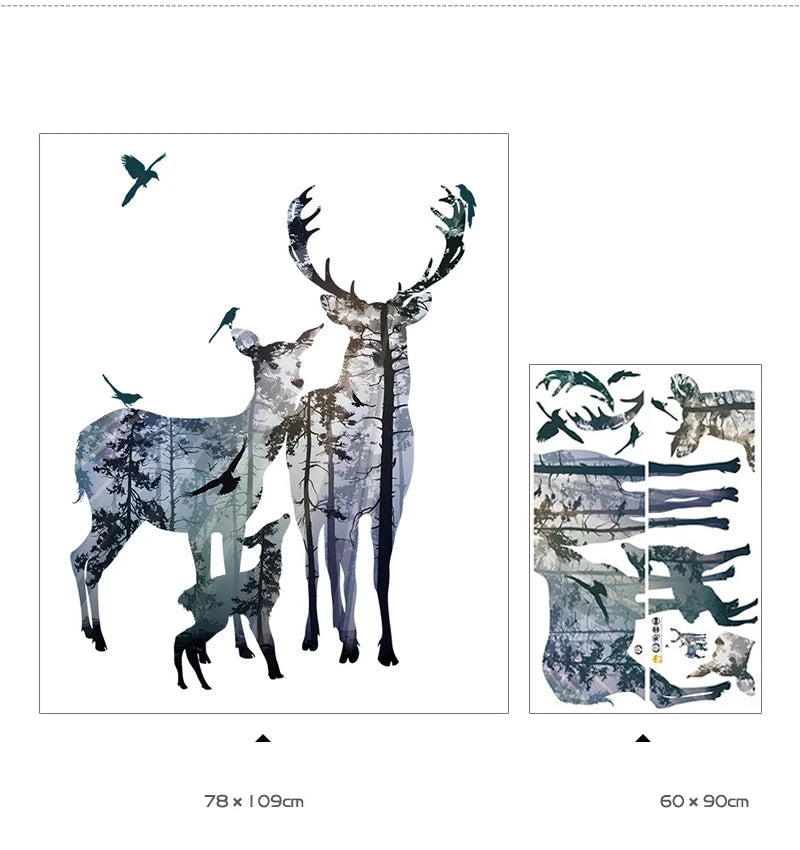 Skogshjort väggdekor - Nordisk design - Naturmotiv - Väggdekorshopen	
