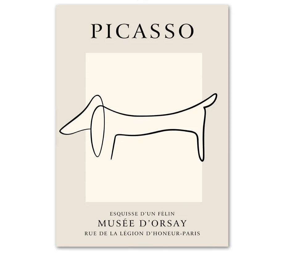 Poster med minimalistisk djurkonst - Picasso