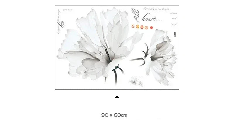 Väggdekor Vita blommor med citat