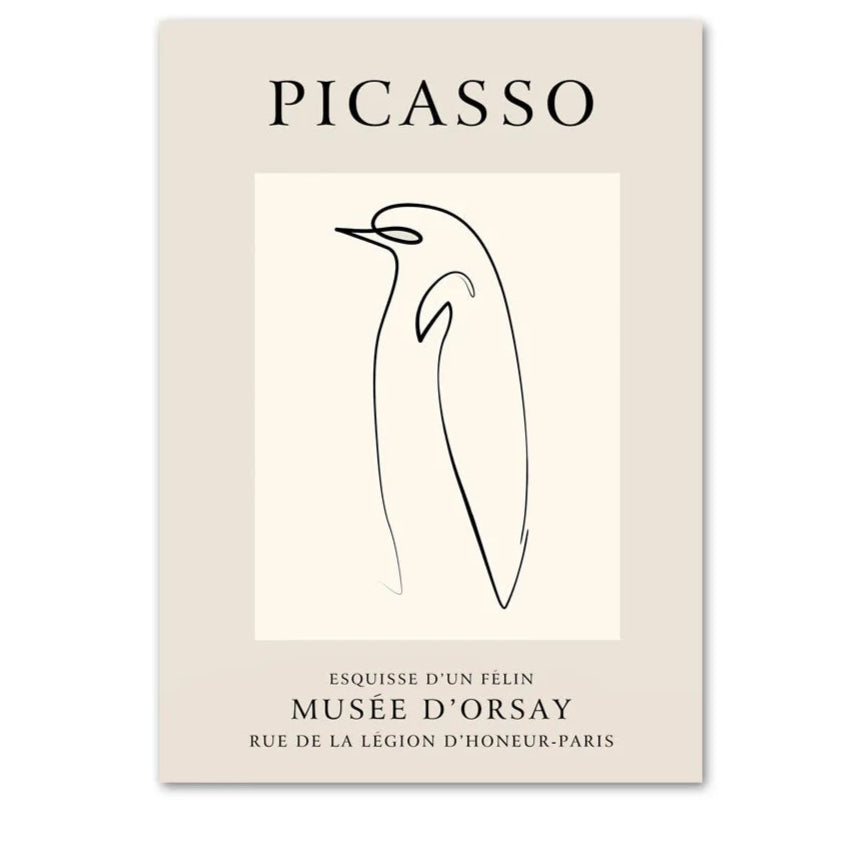 Poster med minimalistisk djurkonst - Picasso