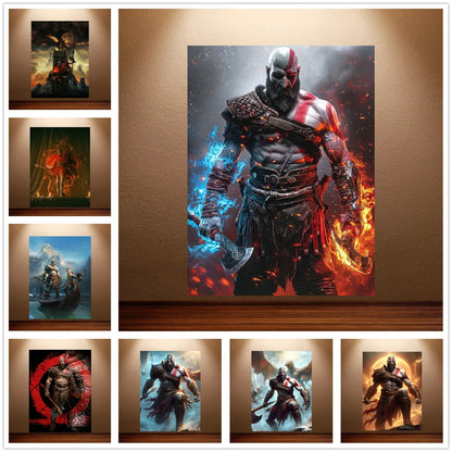 Posterkollektion från spelet "God of War"