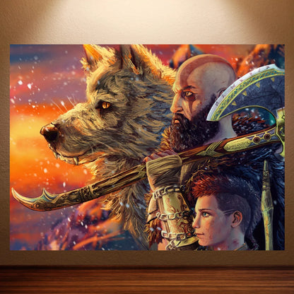 Posterkollektion från spelet "God of War"