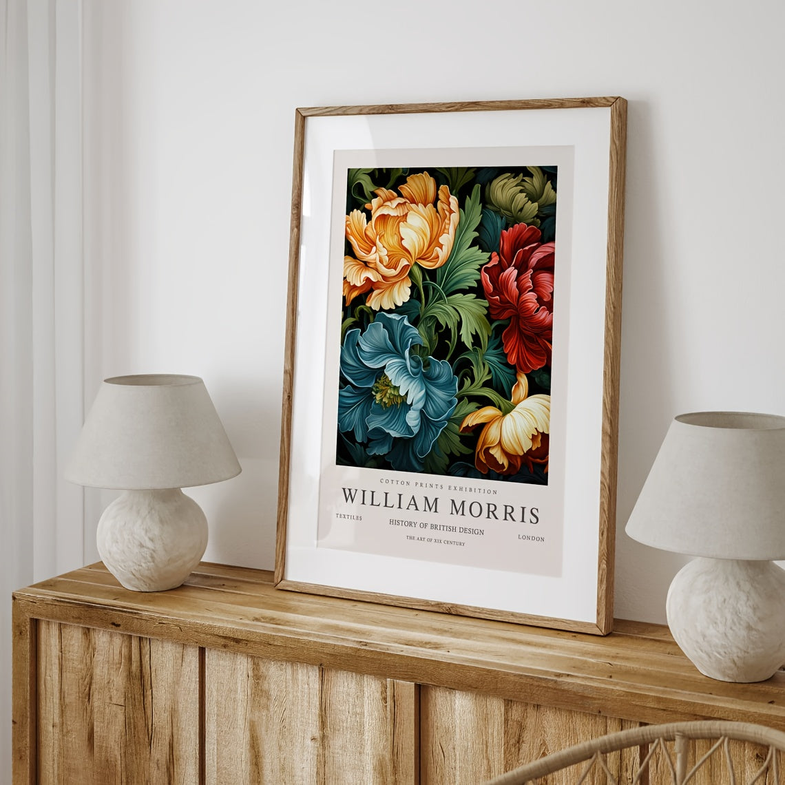 Poster med klassiska blommor i William Morris-stil