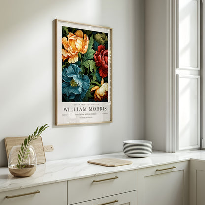 Poster med klassiska blommor i William Morris-stil