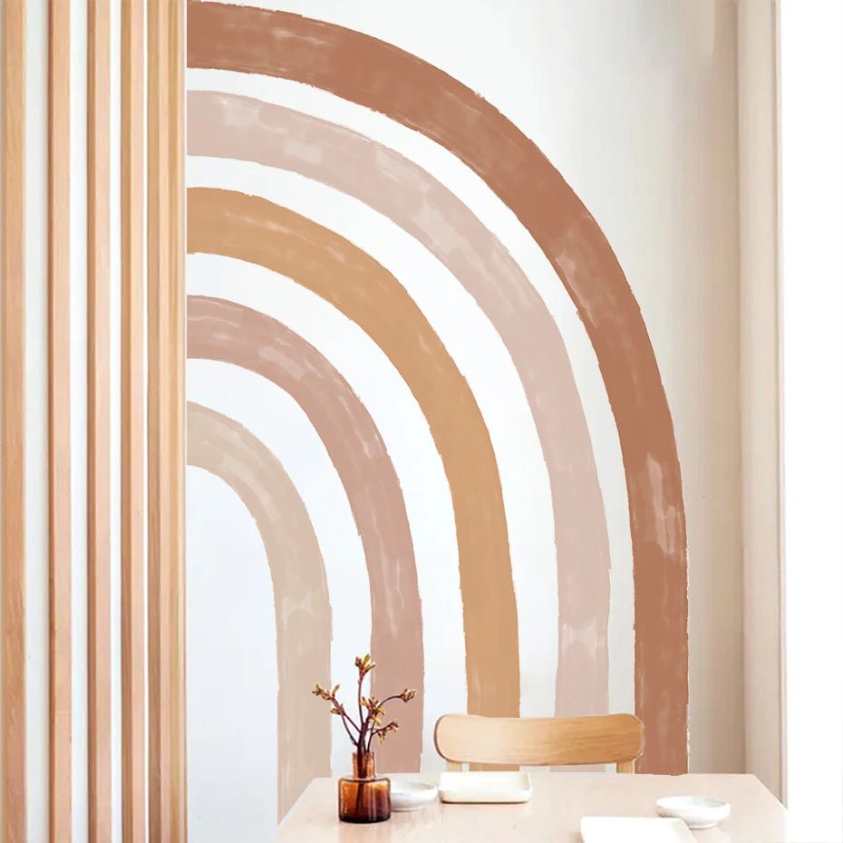 Bohemisk regnbåge väggdekor - Akvarelldesign - Modern boho stil - Väggdekorshopen	