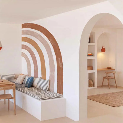 Bohemisk regnbåge väggdekor - Akvarelldesign - Modern boho stil - Väggdekorshopen	